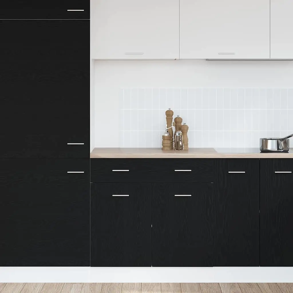 Black Oak Hanging Cabinet for Kitchen Storage