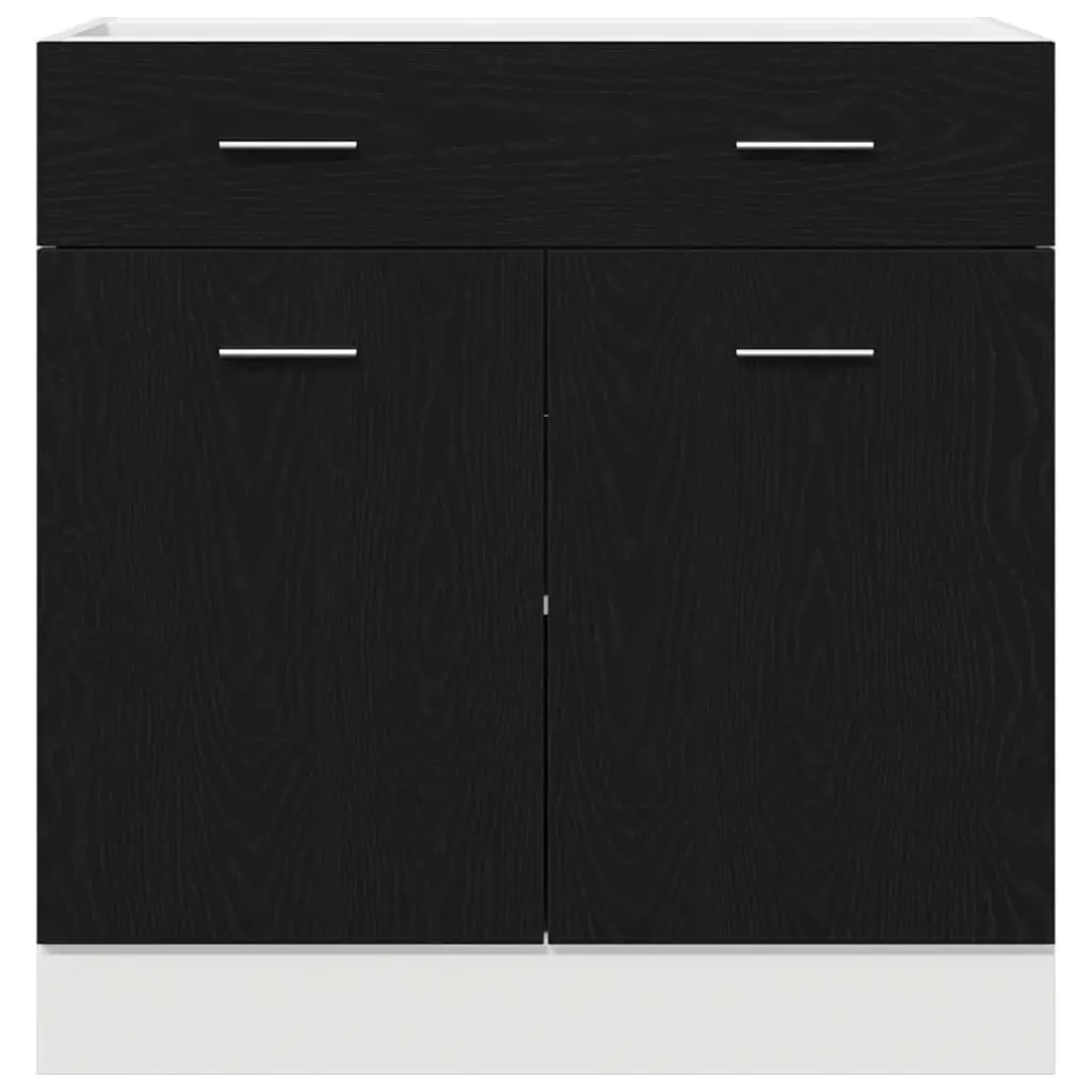Black Oak Hanging Cabinet for Kitchen Storage