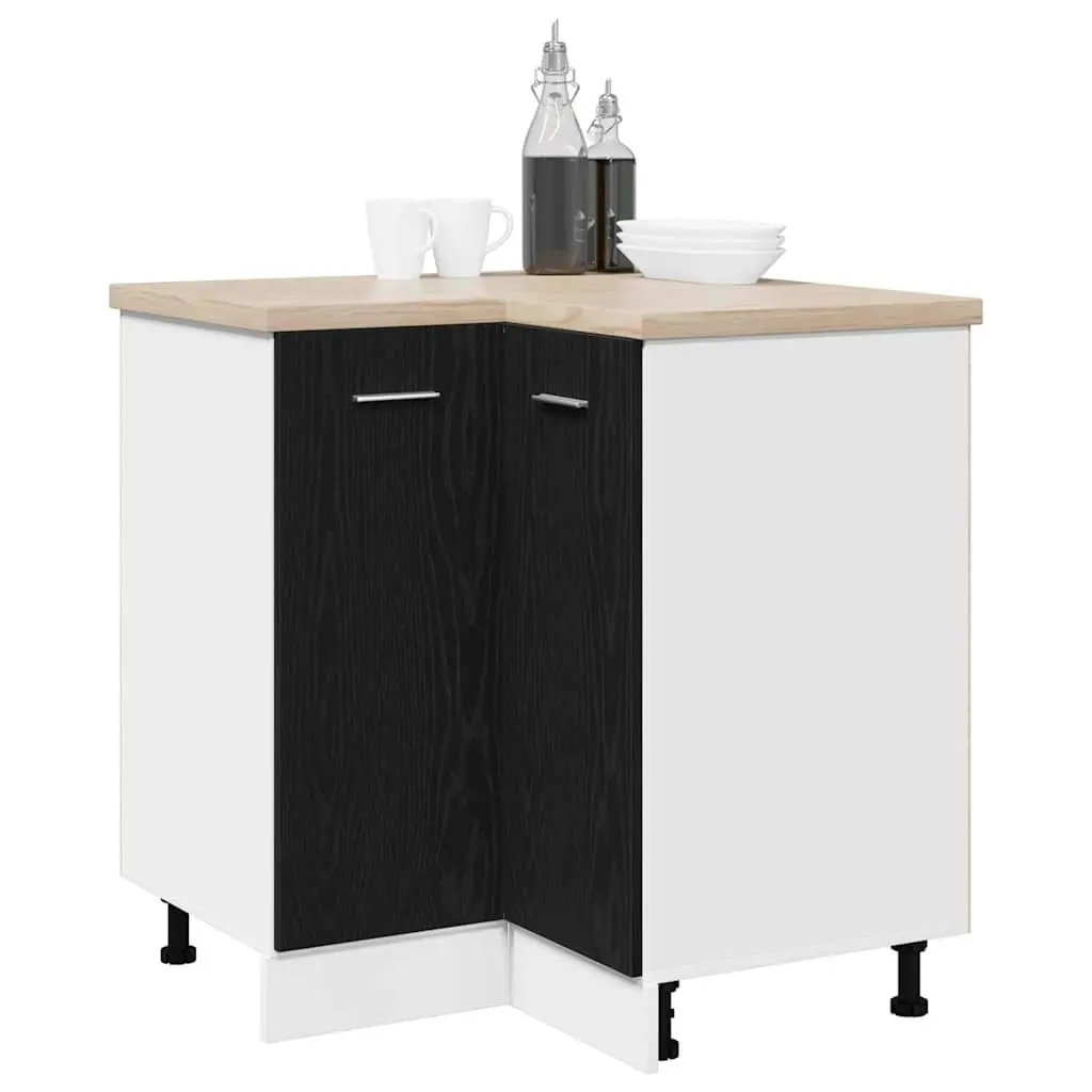 Hanging Kitchen Cabinet Black Oak Modern 75.5 x 75.5 x 80.5cm Engineered Wood
