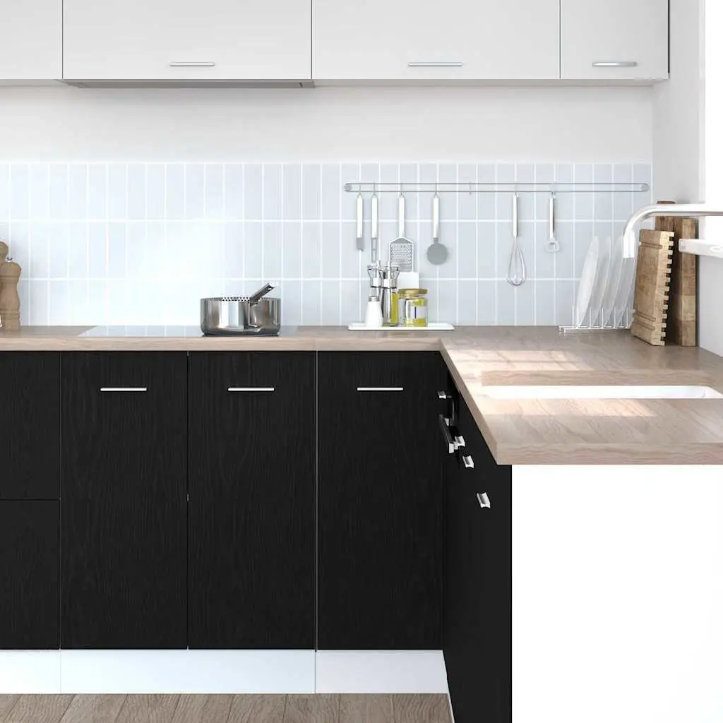 Hanging Kitchen Cabinet Black Oak Modern 75.5 x 75.5 x 80.5cm Engineered Wood