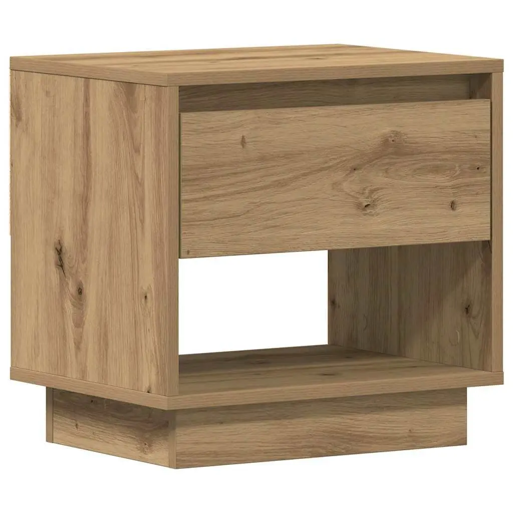 Bedside Table 2 pcs Engineered Wood Nightstand Brown Rustic Bedroom Storage