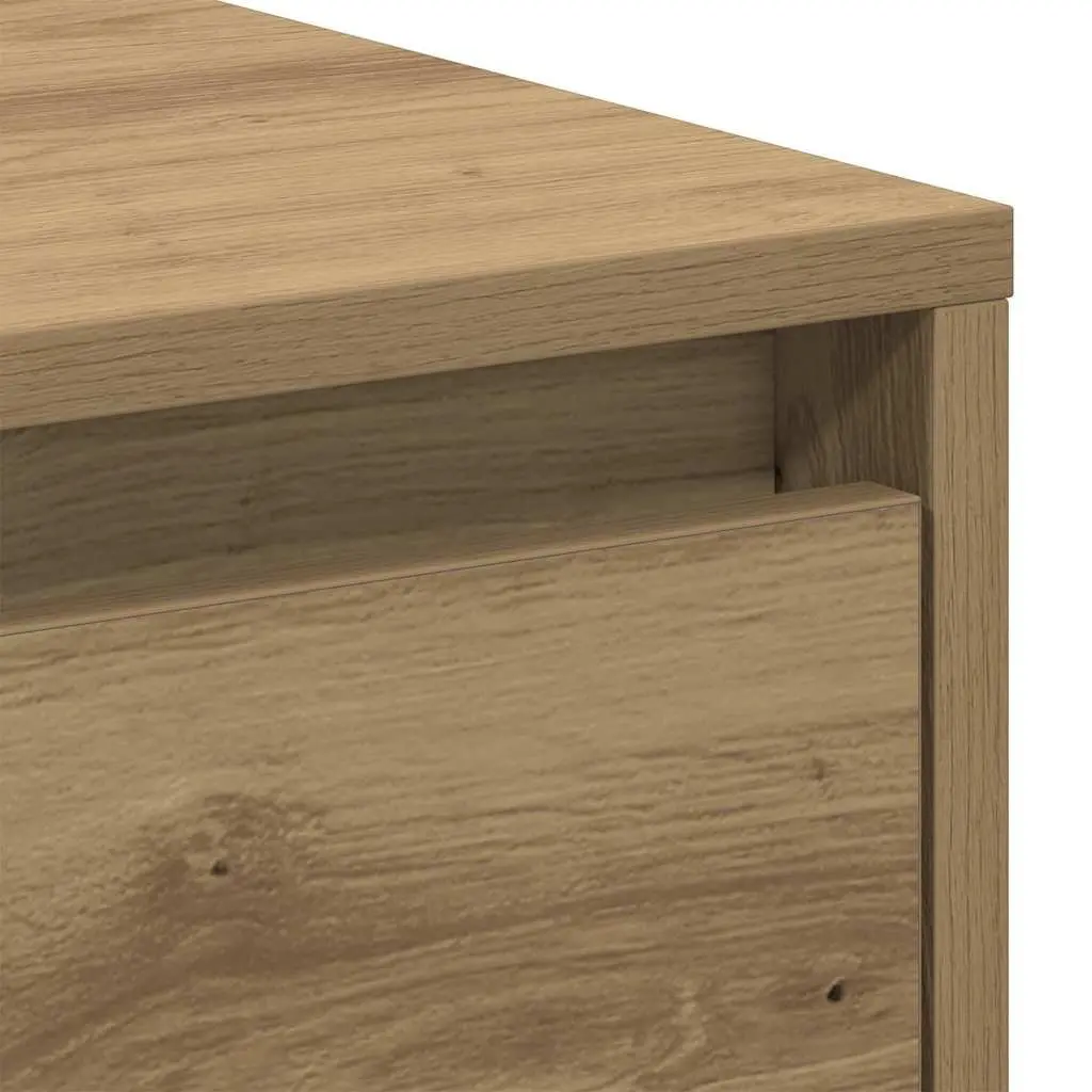 Bedside Table 2 pcs Engineered Wood Nightstand Brown Rustic Bedroom Storage