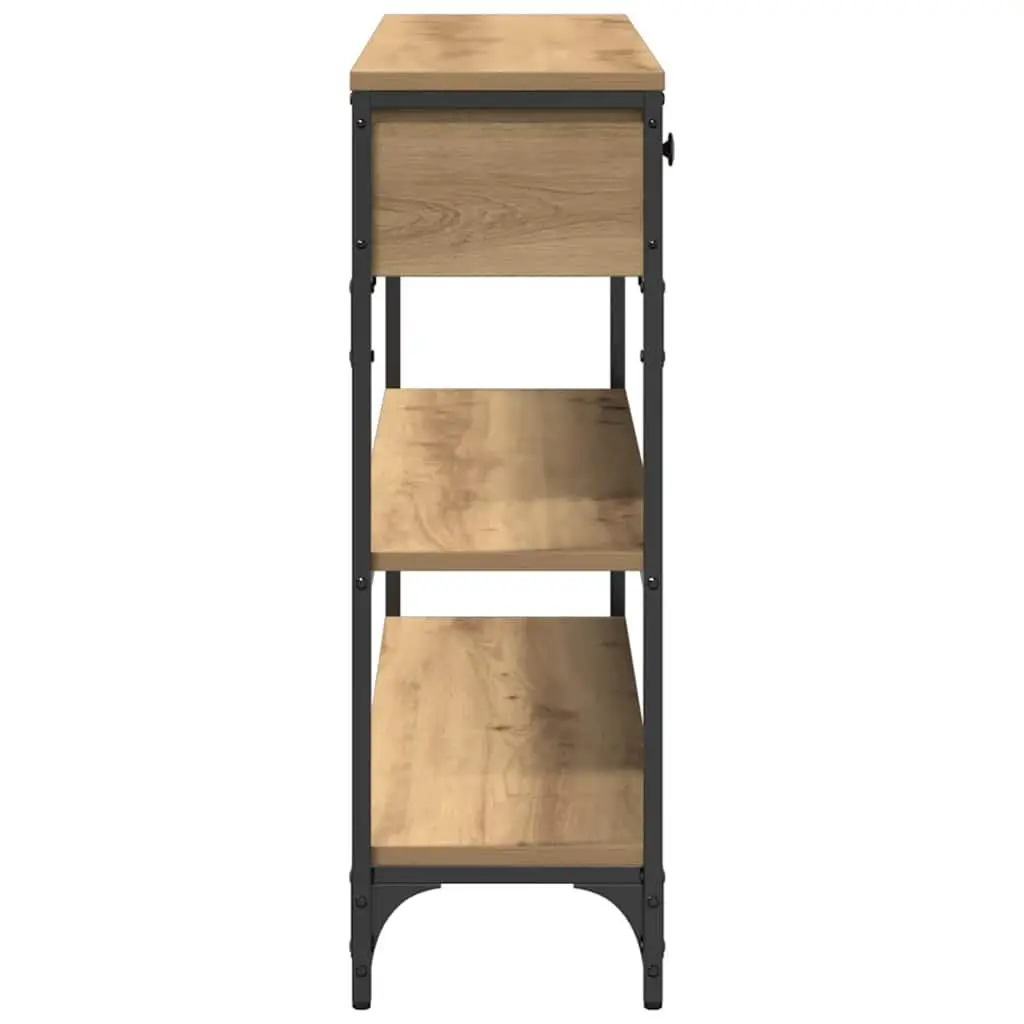 Console Table Industrial Style Brown Engineered Wood Steel Frame 100 x 25 x 75 cm