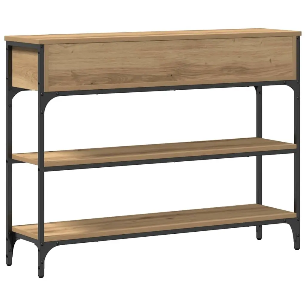 Console Table Industrial Style Brown Engineered Wood Steel Frame 100 x 25 x 75 cm