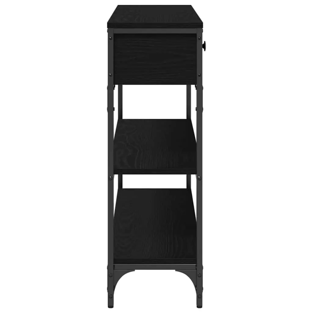 Console Table End Table Black Industrial Design Engineered Wood Steel Frame