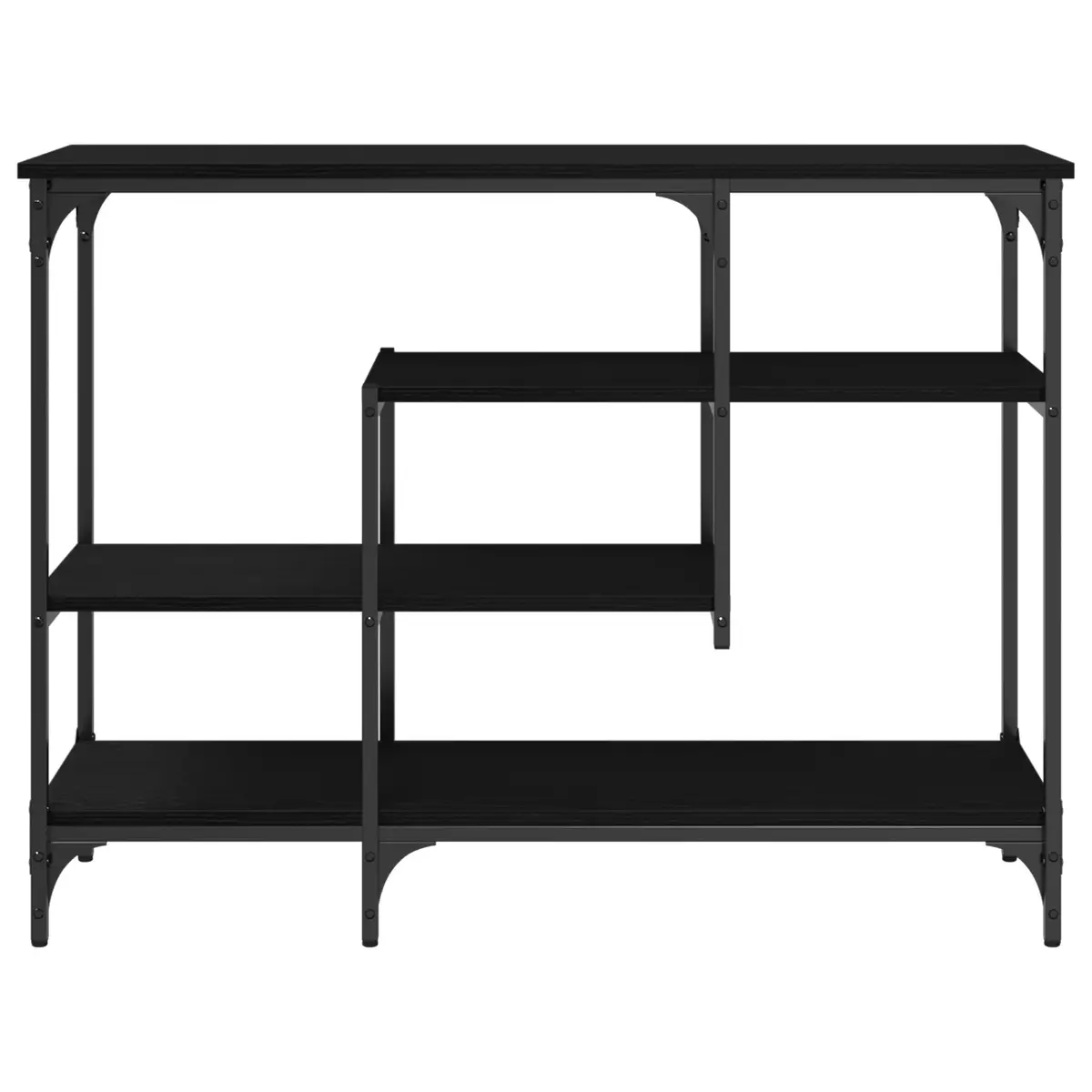 Console Table Industrial Black 100x35x75cm Engineered Wood and Metal Frame