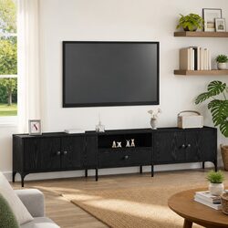 Modern Black Oak TV Cabinet for Cozy Living Rooms