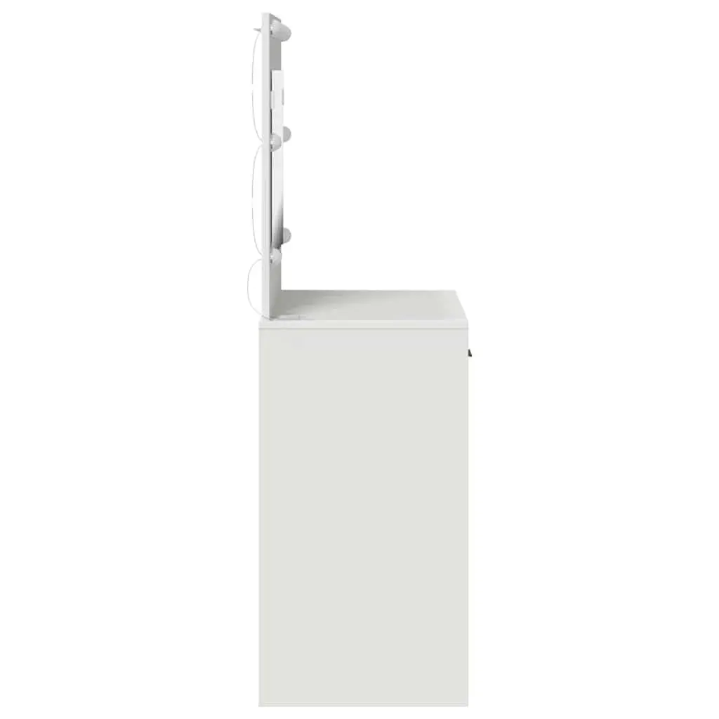 White Vanity Dressing Table with LED Mirror and Drawers