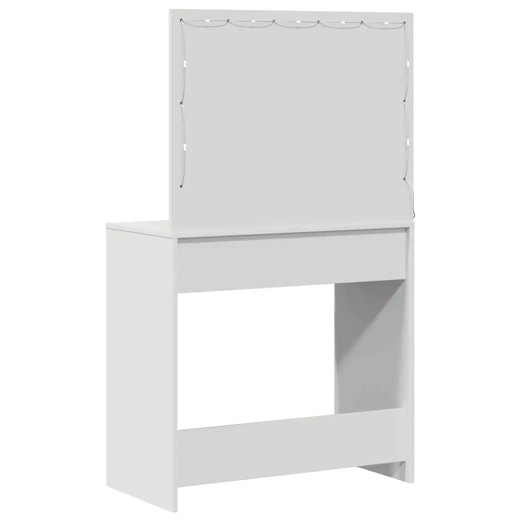 White Vanity Dressing Table with LED Mirror and Drawers