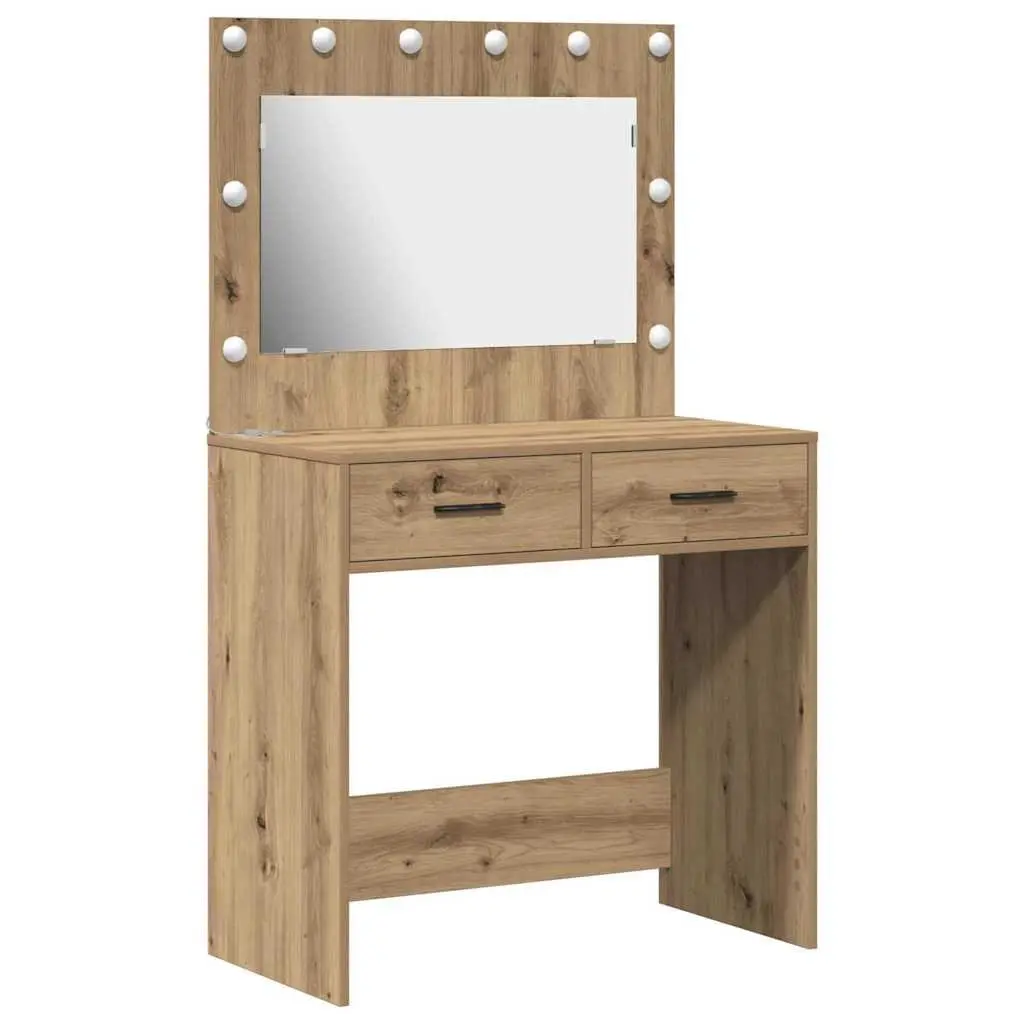 Brown Bedroom Vanity Dressing Table with LED Lights