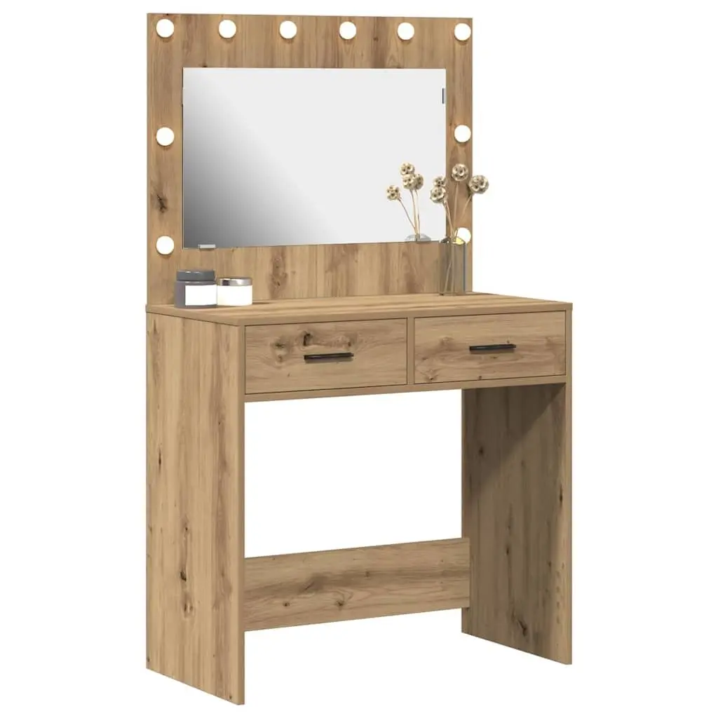 Brown Bedroom Vanity Dressing Table with LED Lights