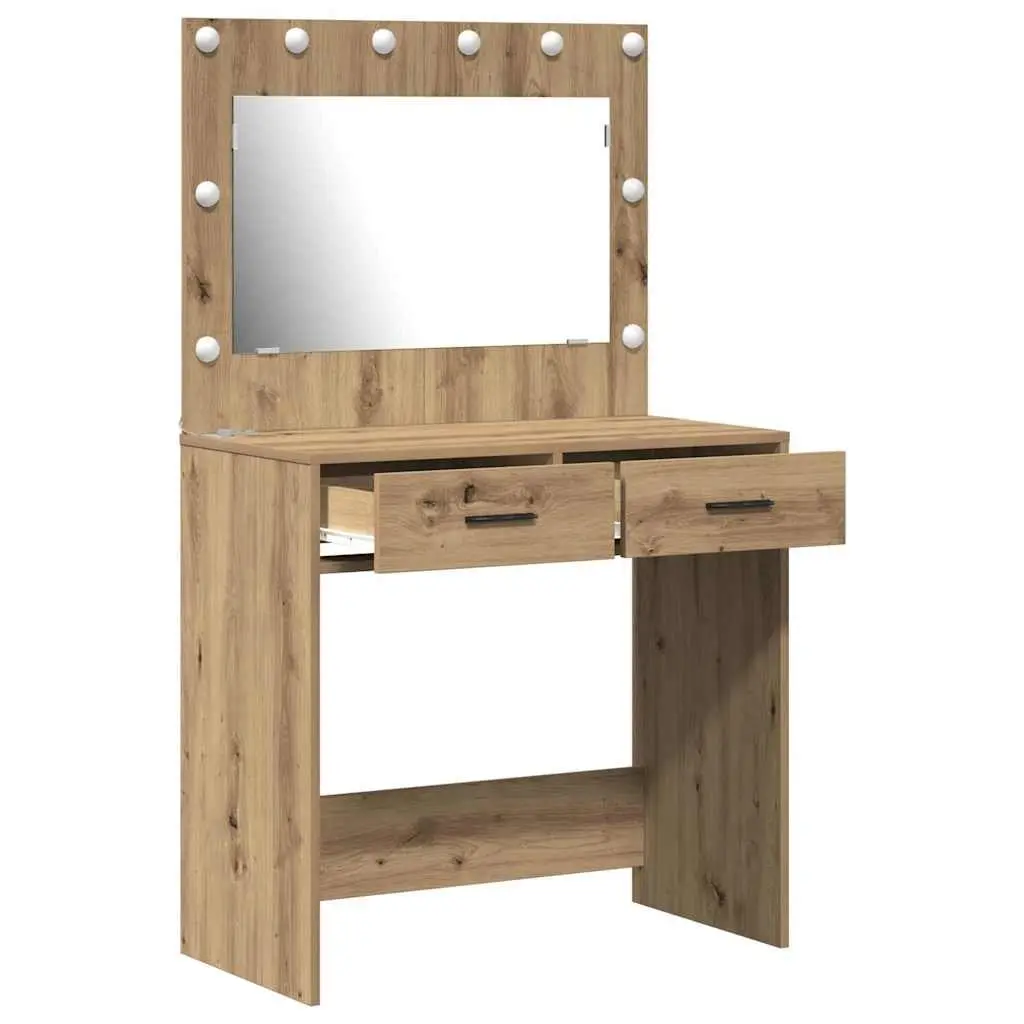Brown Bedroom Vanity Dressing Table with LED Lights
