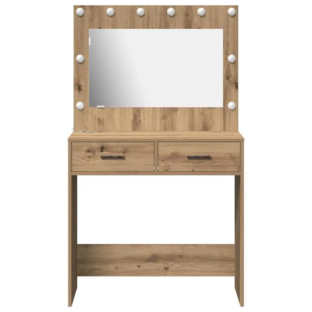 Brown Bedroom Vanity Dressing Table with LED Lights