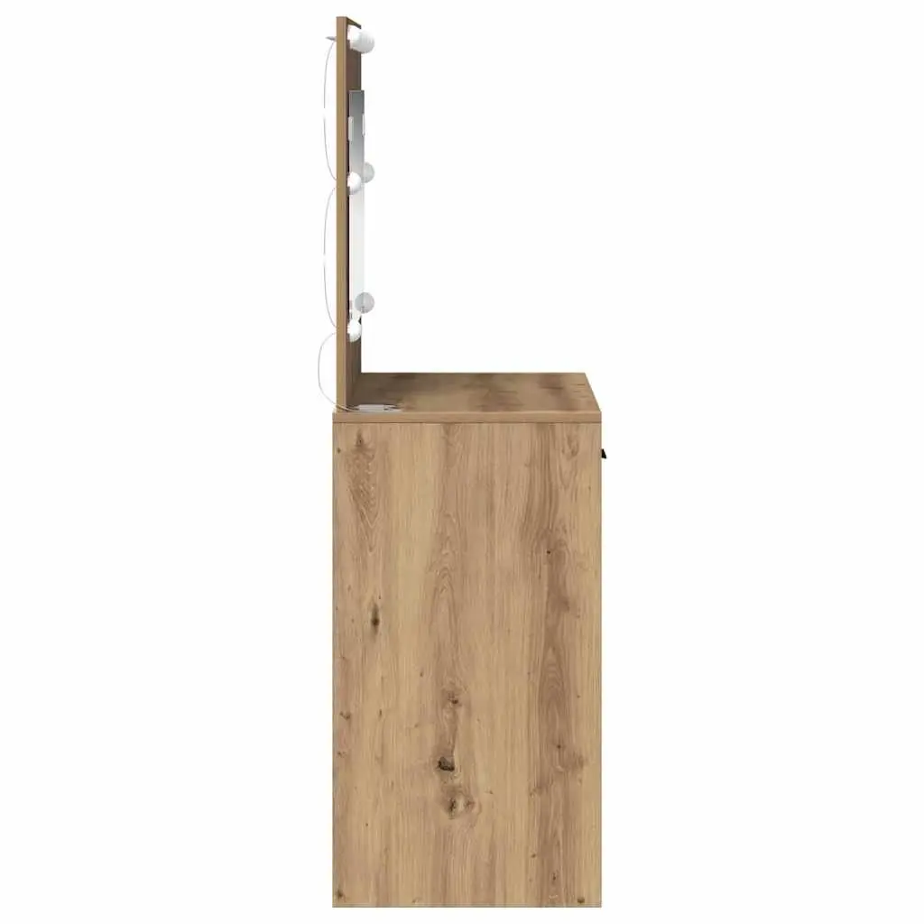 Brown Bedroom Vanity Dressing Table with LED Lights