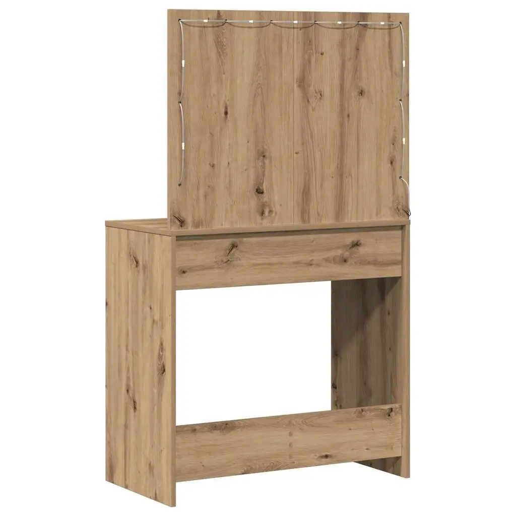 Brown Bedroom Vanity Dressing Table with LED Lights