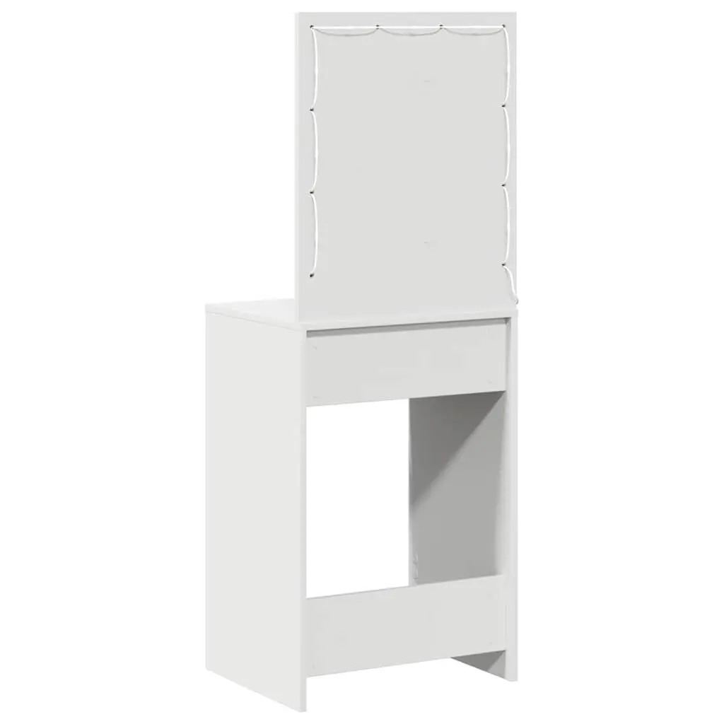 White Dressing Table with Mirror and LED Lights