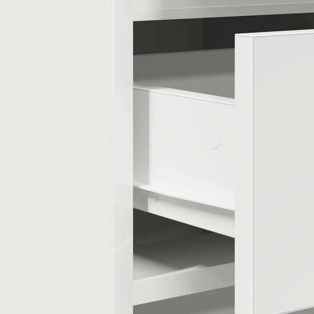 White Sideboard with Drawer Modern Storage Cabinet Living Room Buffet