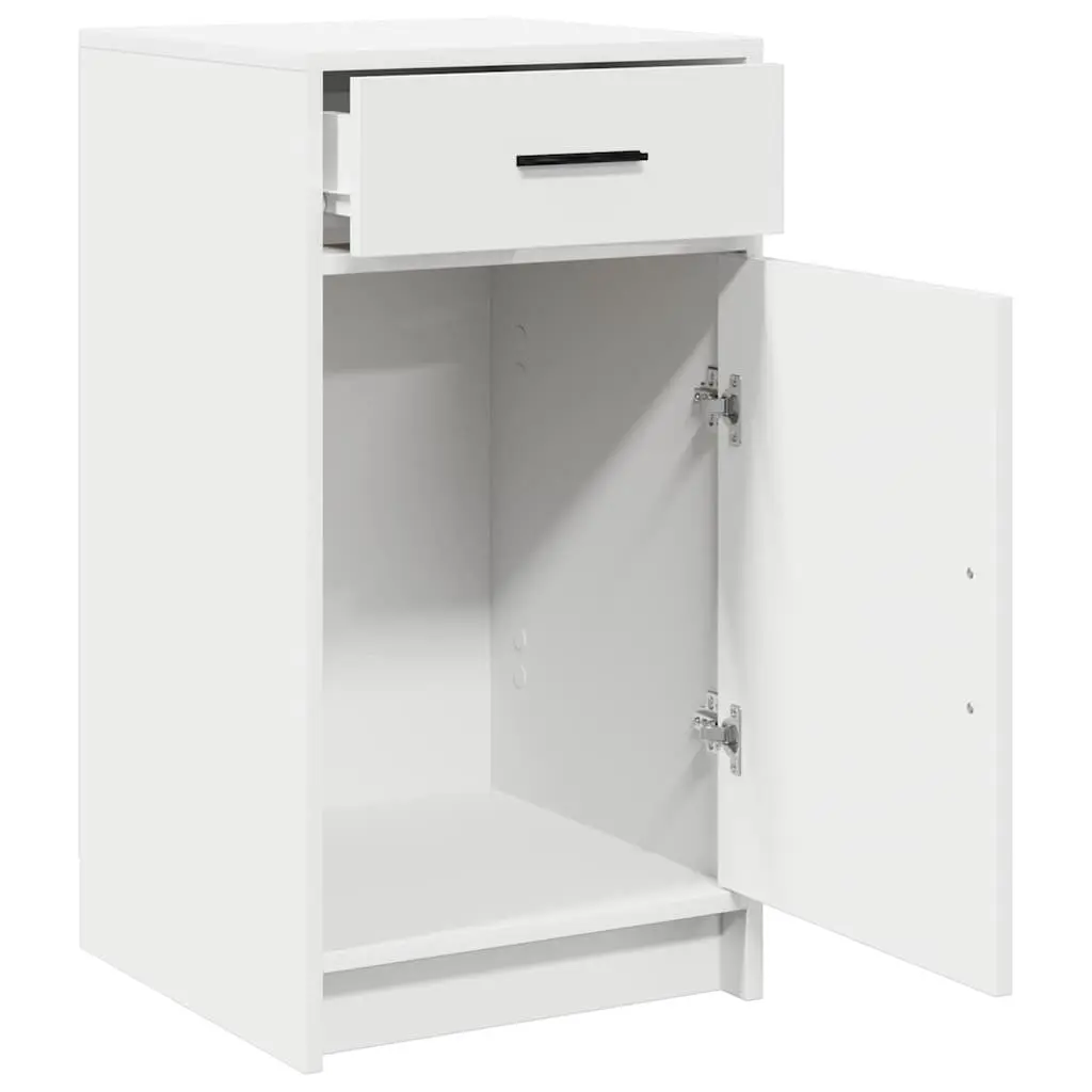 White Sideboard with Drawer Modern Storage Cabinet Living Room Buffet