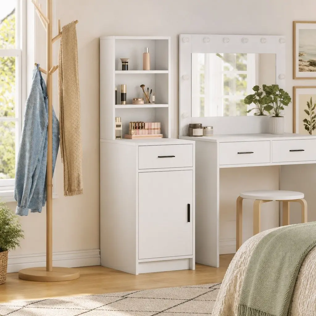 White Highboard Storage Cabinet 40 x 40.5 x 135cm