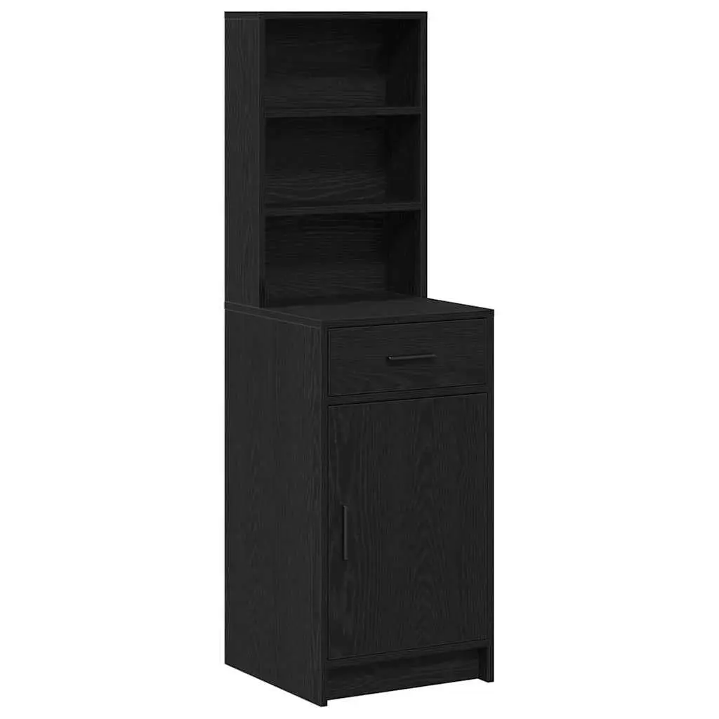 Highboard Storage Cabinet in Black Oak