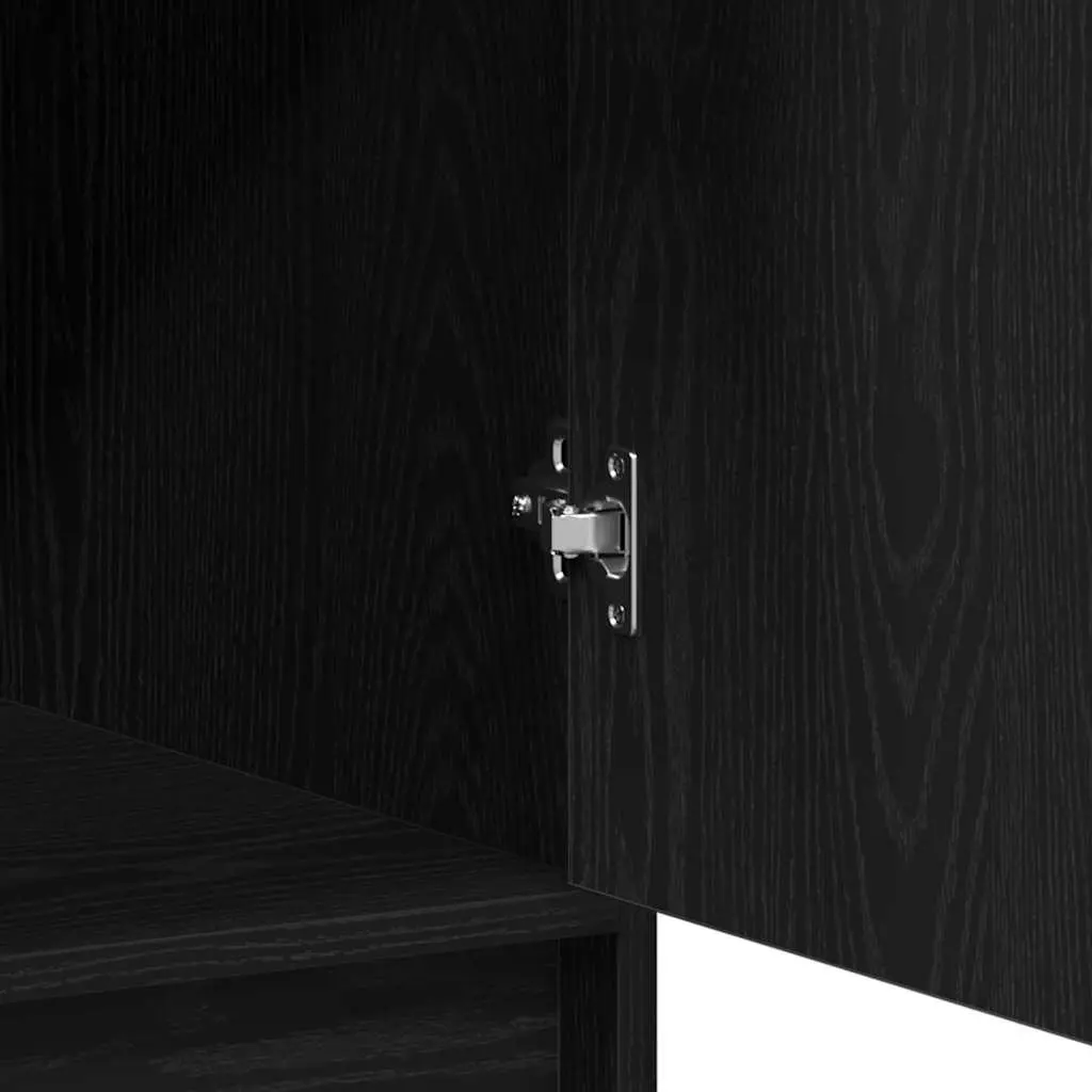 Highboard Storage Cabinet in Black Oak