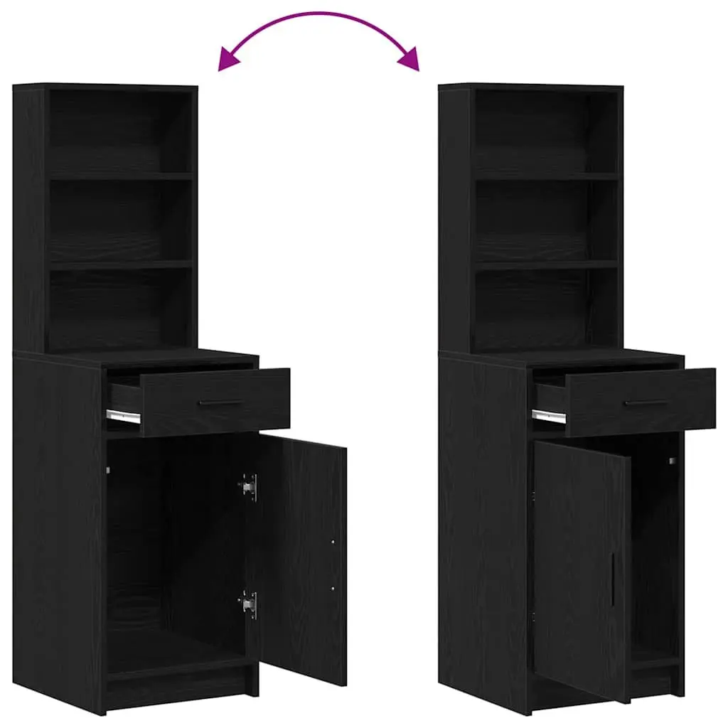 Highboard Storage Cabinet in Black Oak