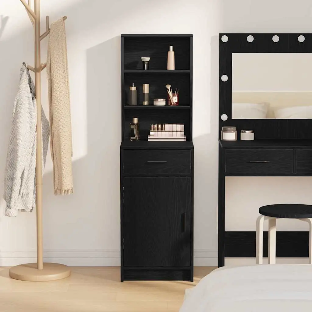 Highboard Storage Cabinet in Black Oak