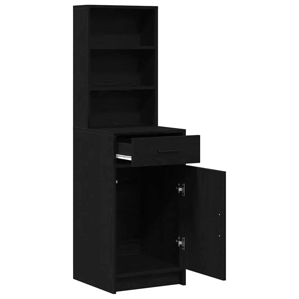 Highboard Storage Cabinet in Black Oak