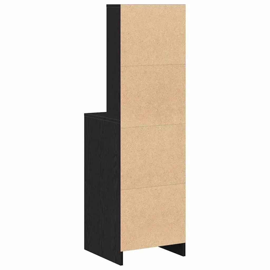 Highboard Storage Cabinet in Black Oak