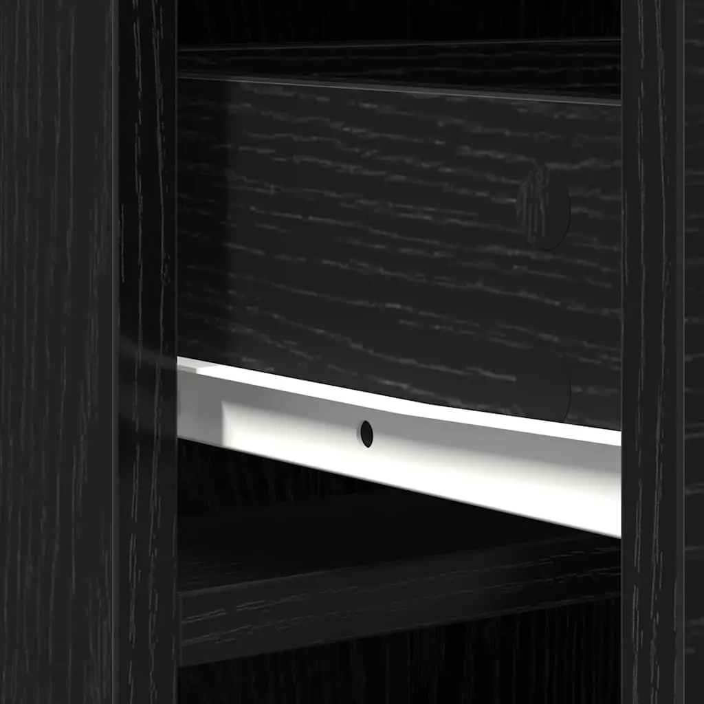Highboard Storage Cabinet in Black Oak