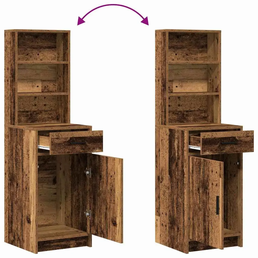 Highboard Storage Cabinet in Brown Engineered Wood