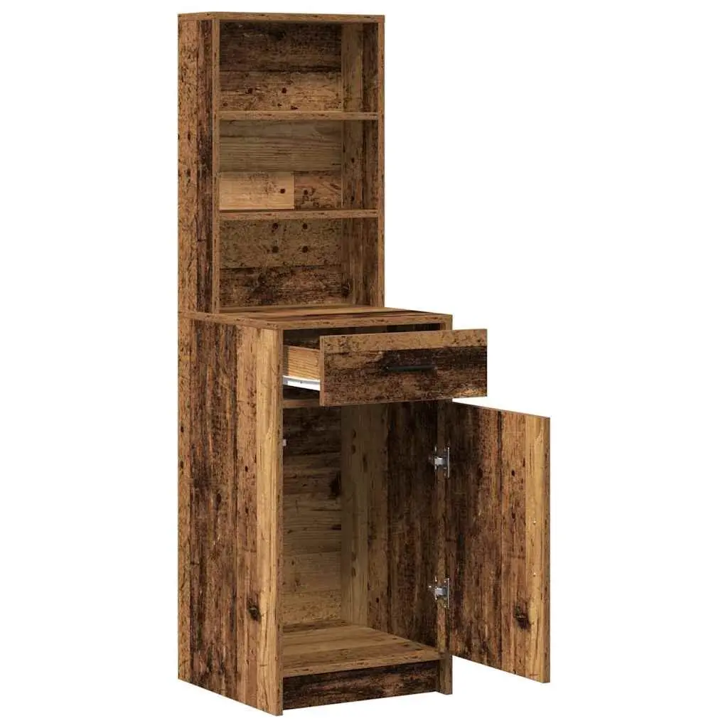 Highboard Storage Cabinet in Brown Engineered Wood