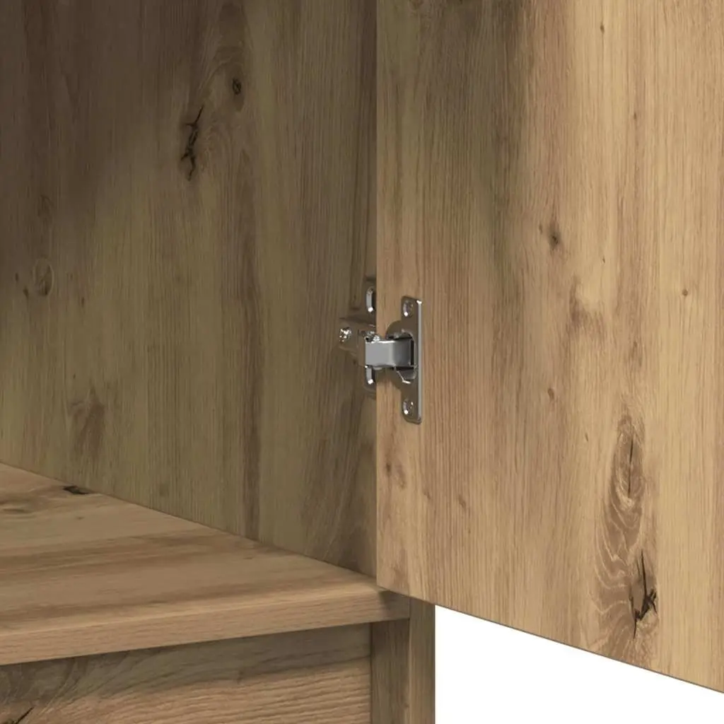 Highboard Storage Cabinet Brown Engineered Wood Dining Room Sideboard