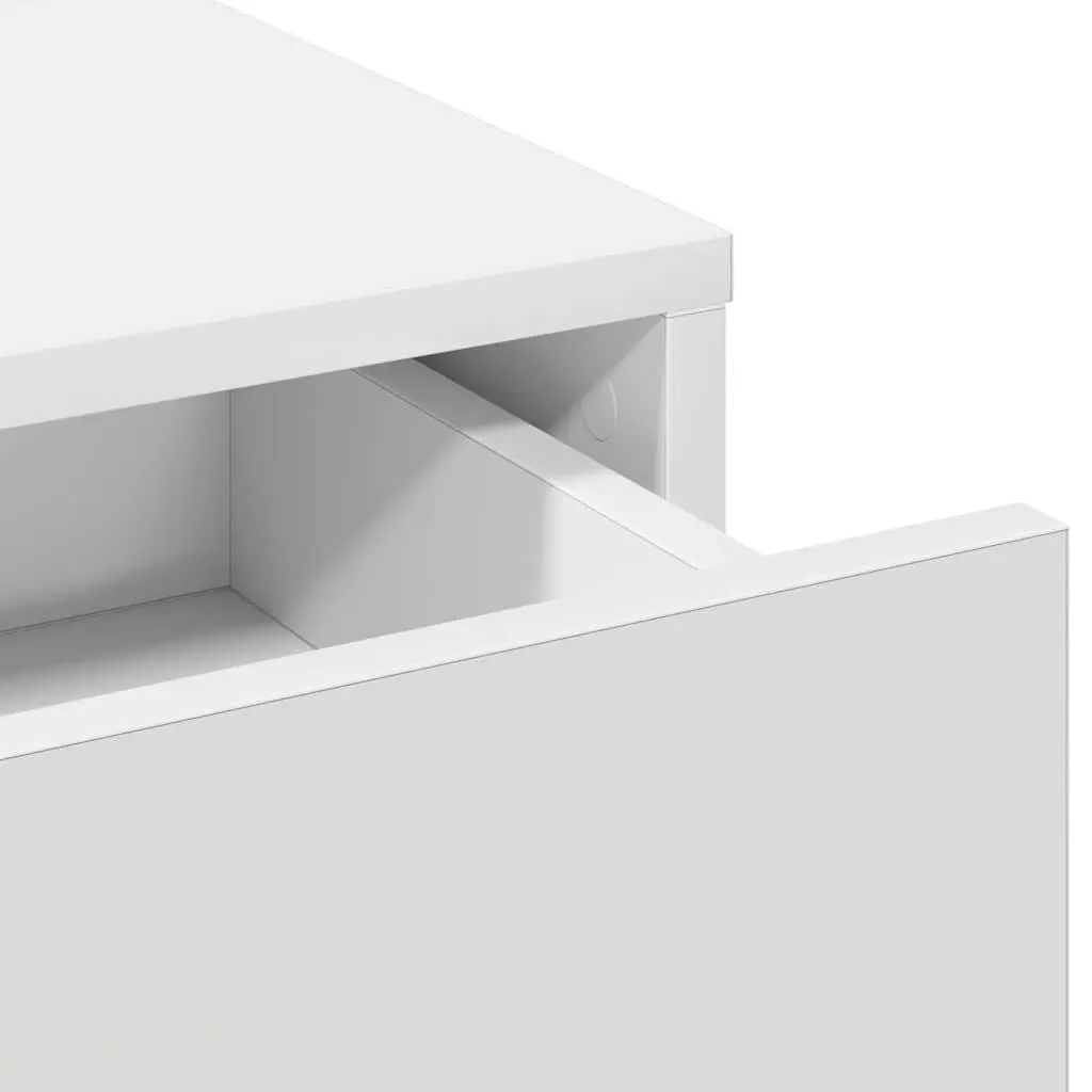 White Bedroom Vanity Table with LED Mirror and Storage