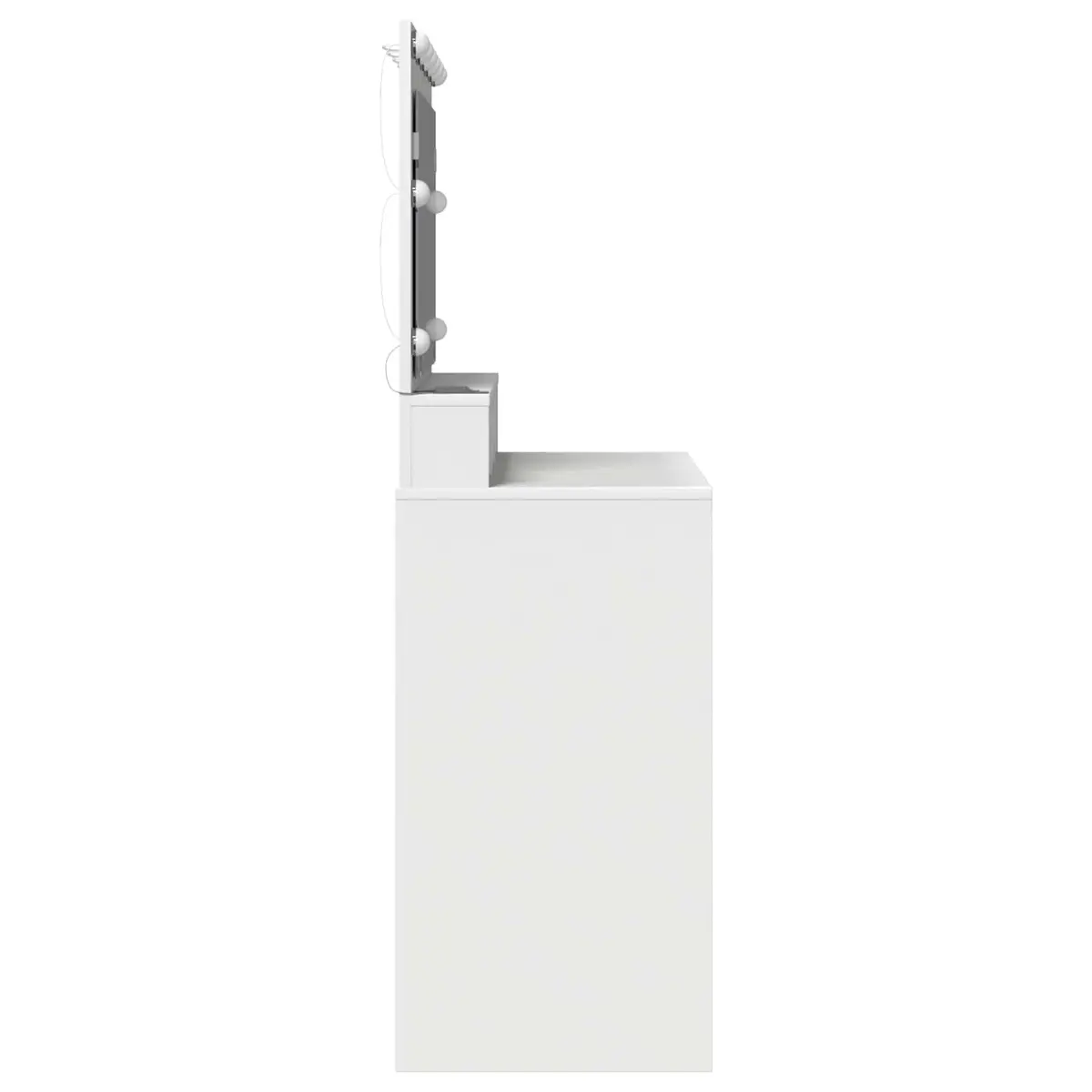 White Dressing Table with Mirror and LED Lights
