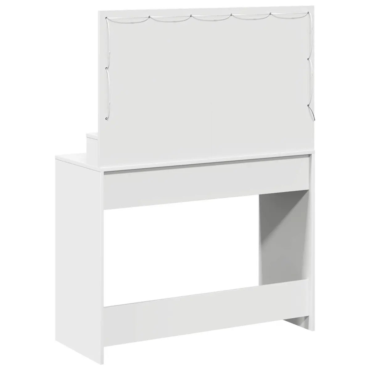 White Dressing Table with Mirror and LED Lights