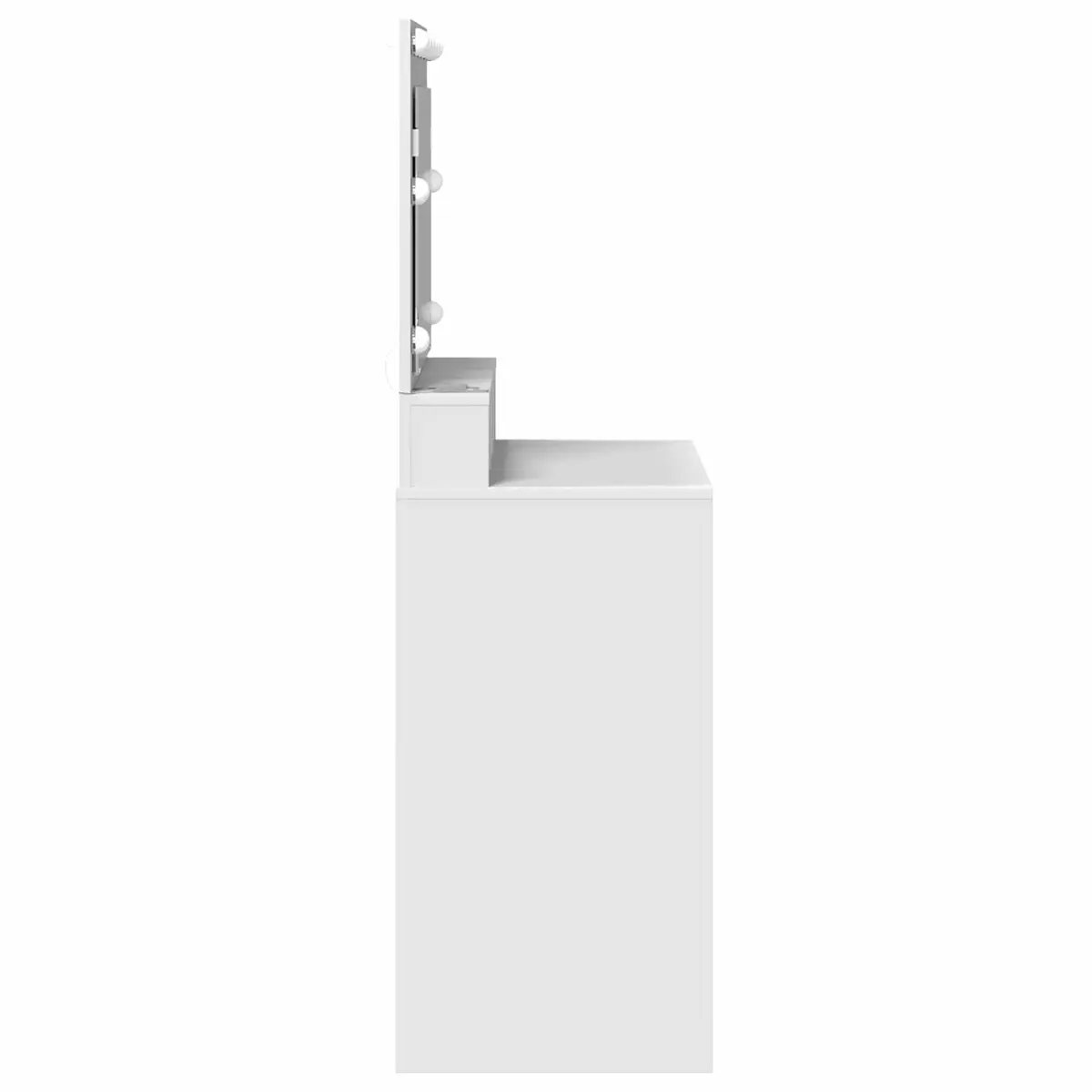 Dressing Table White 78.5 x 41 x 135 cm Engineered Wood Modern Vanity with Integrated Mirror and LED Lights