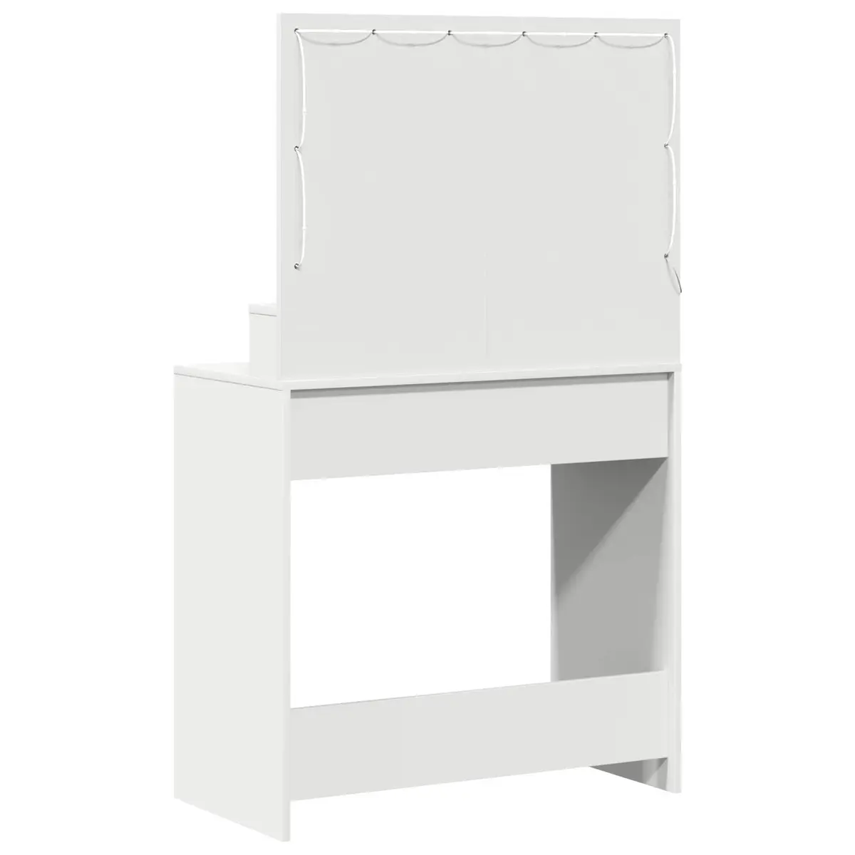 Dressing Table White 78.5 x 41 x 135 cm Engineered Wood Modern Vanity with Integrated Mirror and LED Lights