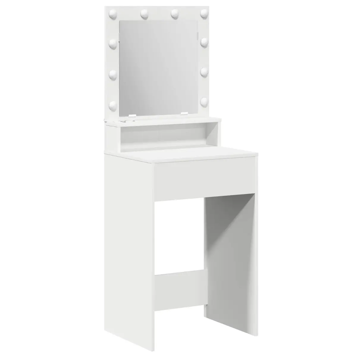 White Dressing Table with Mirror and LED Lights