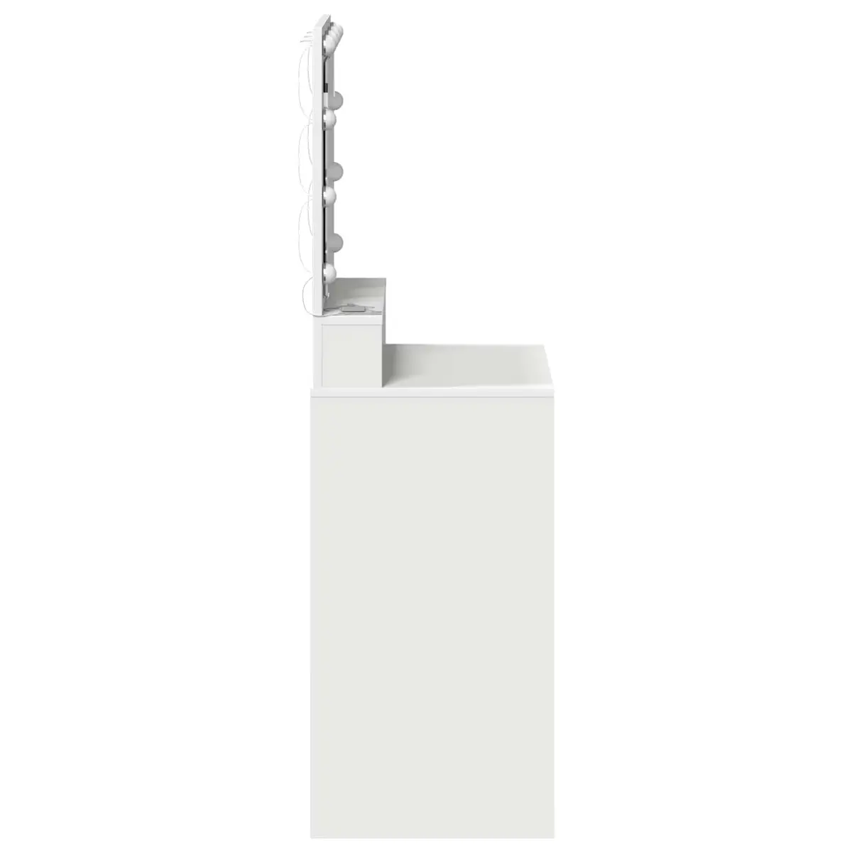White Dressing Table with Mirror and LED Lights