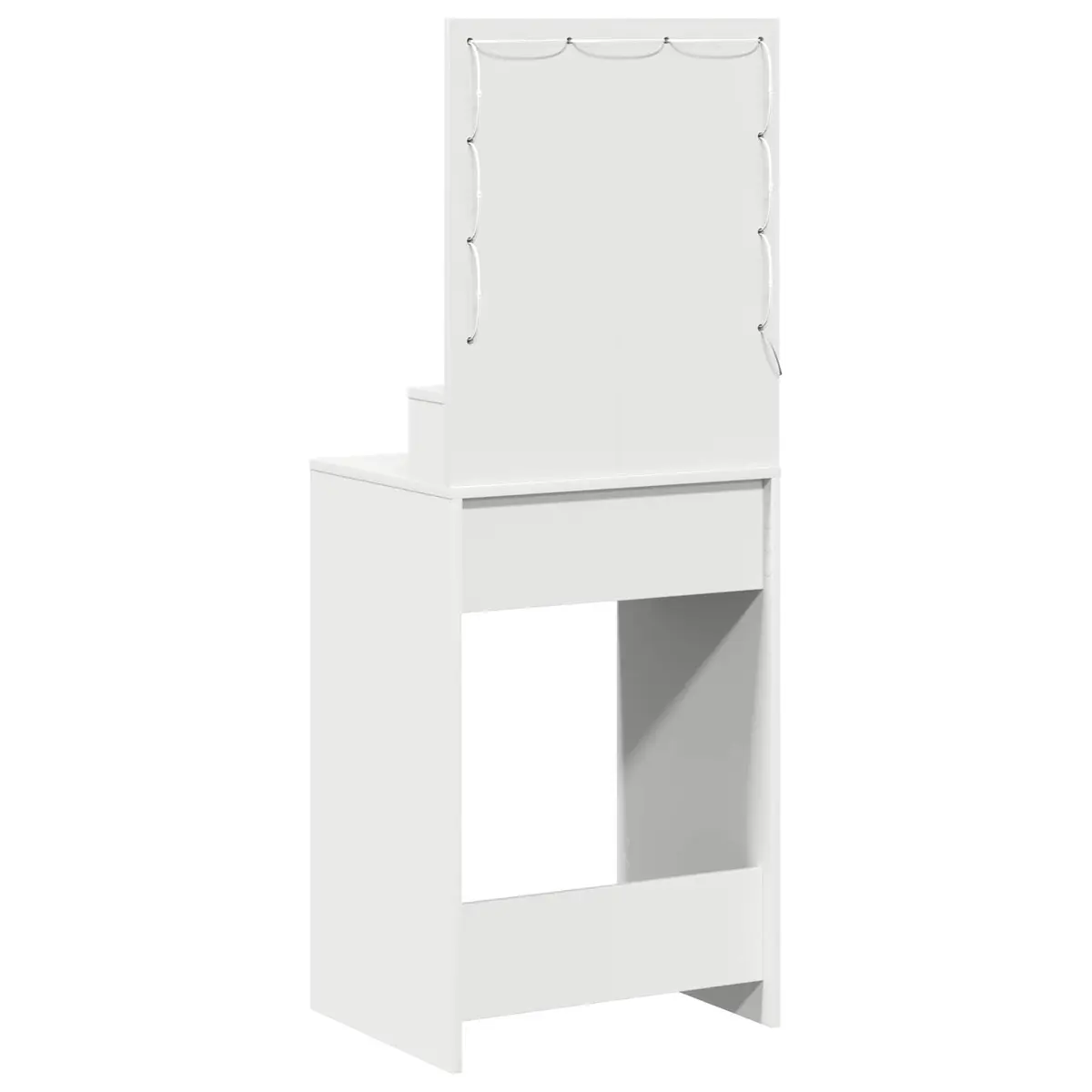 White Dressing Table with Mirror and LED Lights