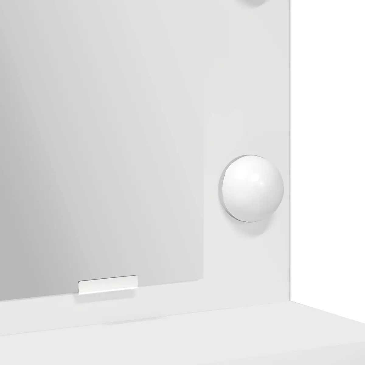White Dressing Table with Mirror and LED Lights