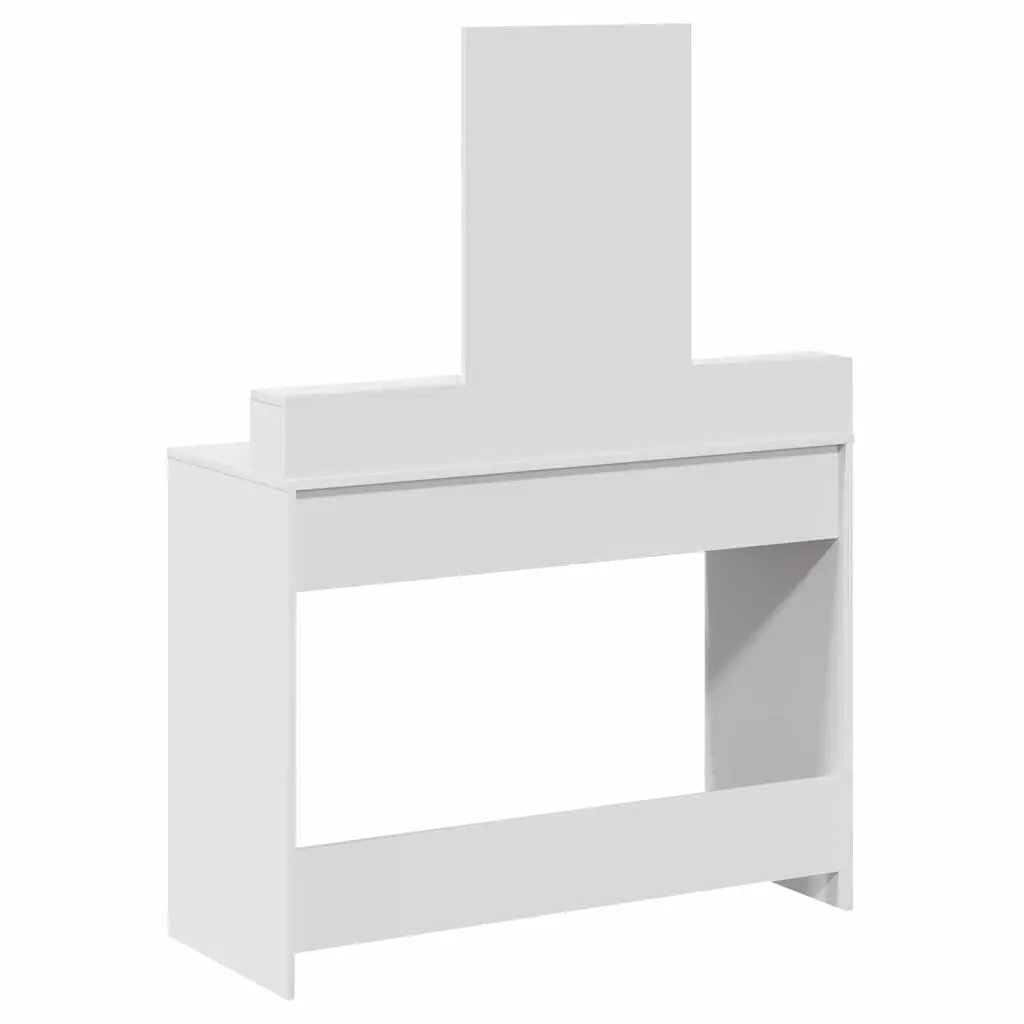 White Dressing Table with Mirror and Storage Drawers