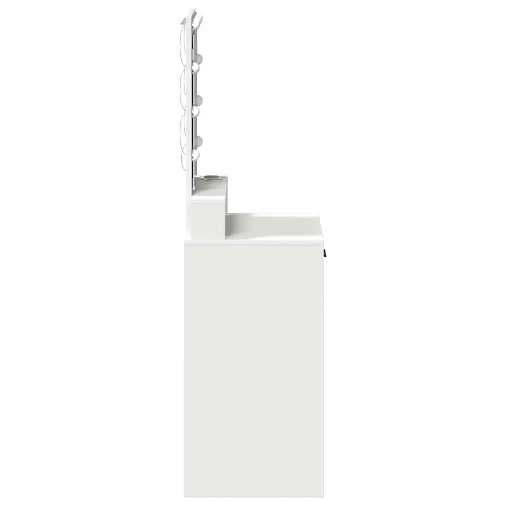 White Dressing Table with LED Mirror and Storage