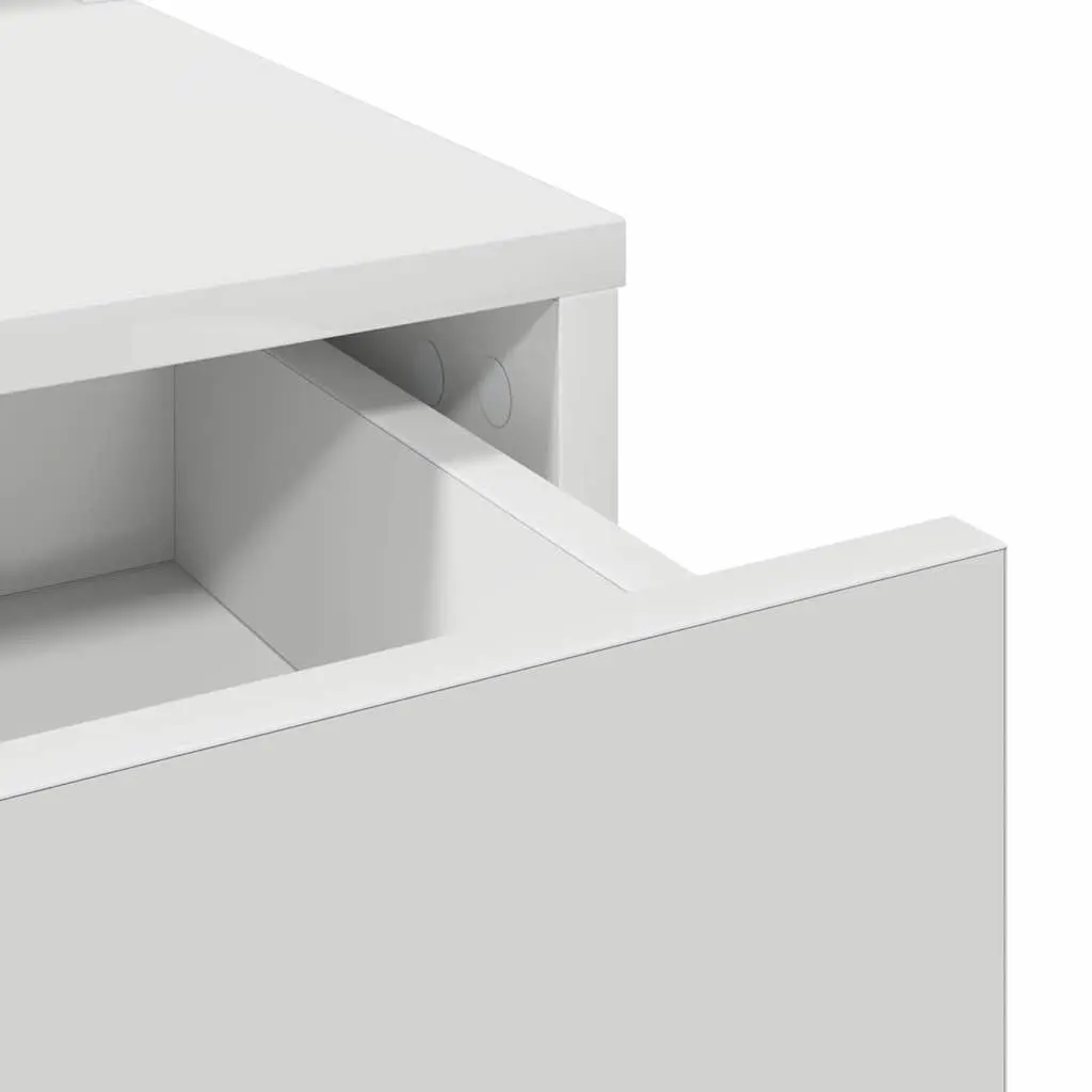 White Dressing Table with LED Mirror and Storage