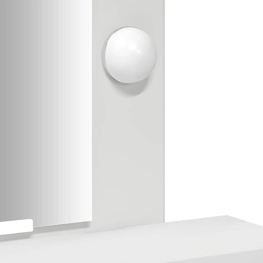 White Dressing Table with LED Mirror and Storage