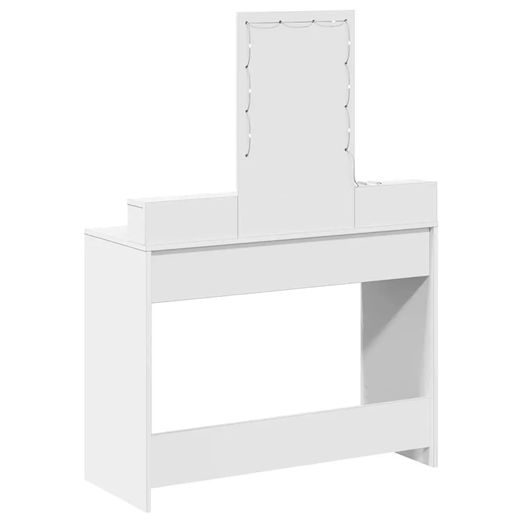 White Dressing Table with LED Mirror and USB Port