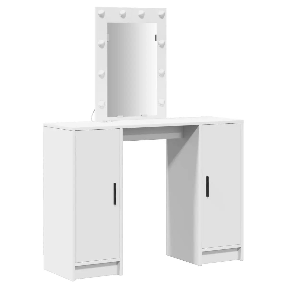 White Dressing Table with LED Lights and Mirror