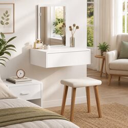 Elegant White Dressing Table Vanity Unit for Bedrooms