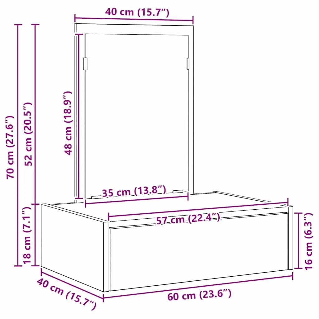 White Dressing Table Vanity Unit for Bedrooms